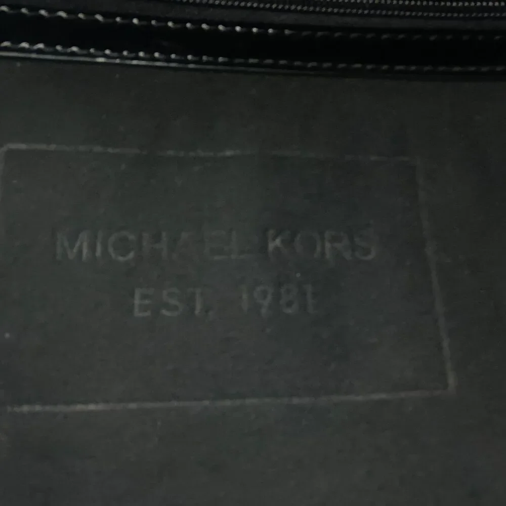 Michael Kors Jet Set Embossed Neoprene Logo Tote Black Handbag